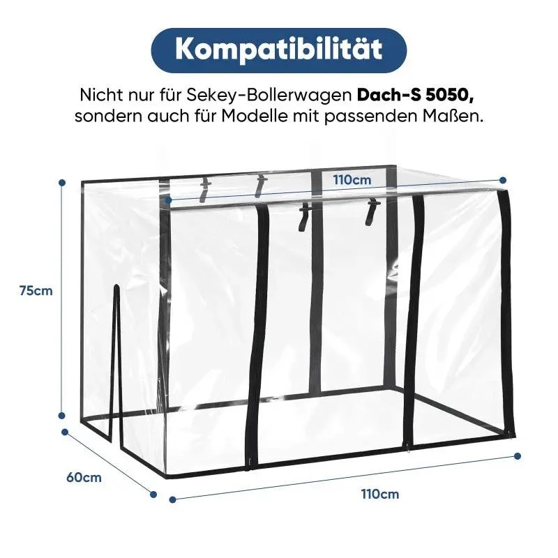 Sekey Bollerwagen Regenschutz, 110x60x75cm