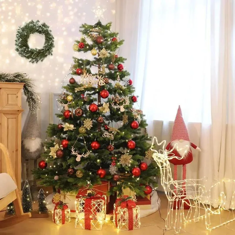 Salcar 2 m LED Lichterkette für Weihnachtsbaum, mit 10 Strängen, 200 LEDs, mit Fernbedienung, USB-betrieben