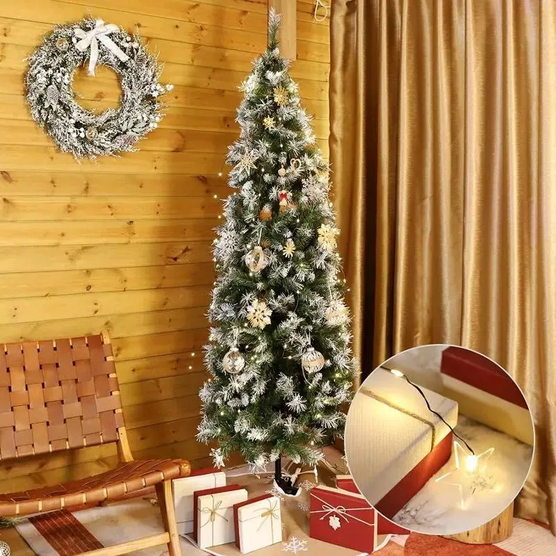 Salcar 2 m LED Lichterkette für Weihnachtsbaum, mit 10 Strängen, 200 LEDs, mit Fernbedienung, USB-betrieben