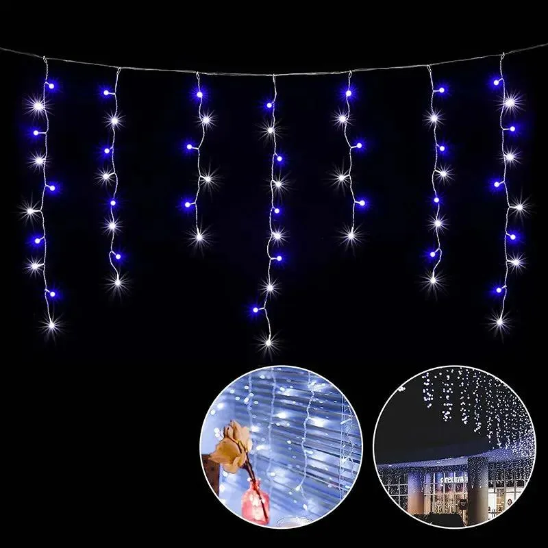 Salcar 2m/5 m / 10 m LED Eisregen Lichterkette, 80/ 200 / 400 LEDs, 31V GS-zertifizierte Stromversorgung