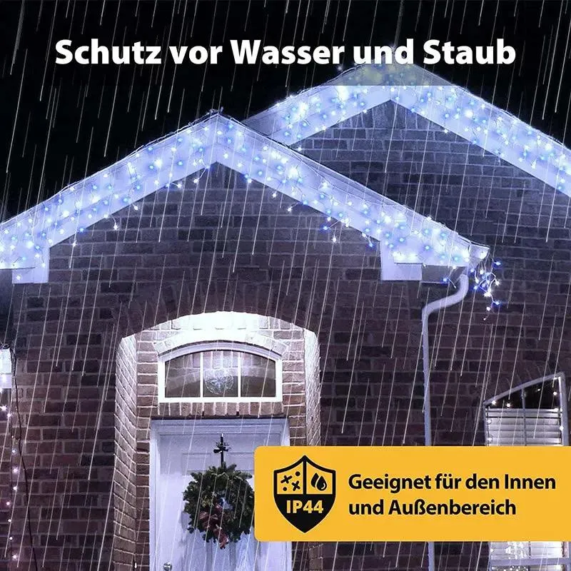 Salcar 2m/5 m / 10 m LED Eisregen Lichterkette, 80/ 200 / 400 LEDs, 31V GS-zertifizierte Stromversorgung