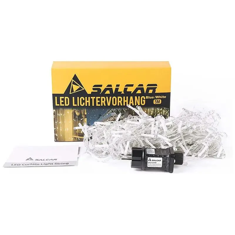Salcar 2m/5 m / 10 m LED Eisregen Lichterkette, 80/ 200 / 400 LEDs, 31V GS-zertifizierte Stromversorgung