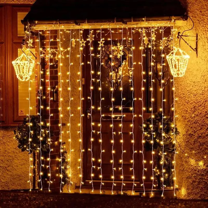 Salcar 3 x 3 m LED Lichtervorhang, 300 LEDs, 31V GS-zertifizierte Stromversorgung