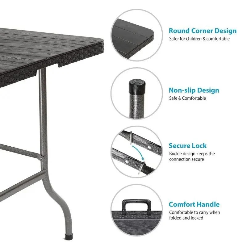Sekey 180 cm Klappbar Gartentisch mit Tragegriff
