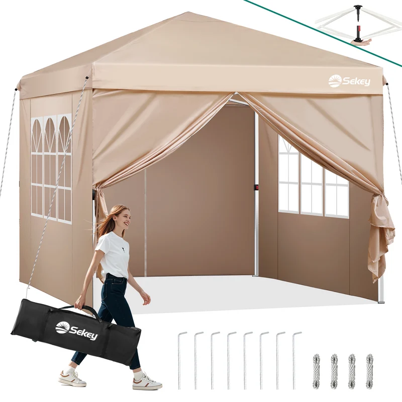 Sekey 3x3 m Faltpavillon mit 4 Seitenteilen