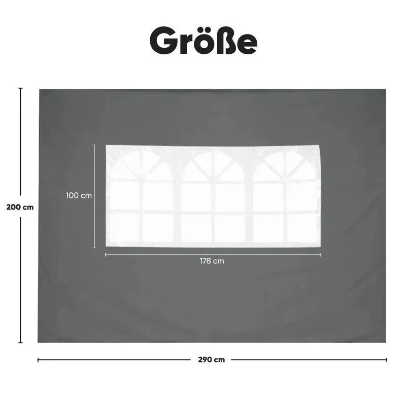 Sekey 3×3m Seitenwand für Pavillon, 2er Set, mit 2 Fenster