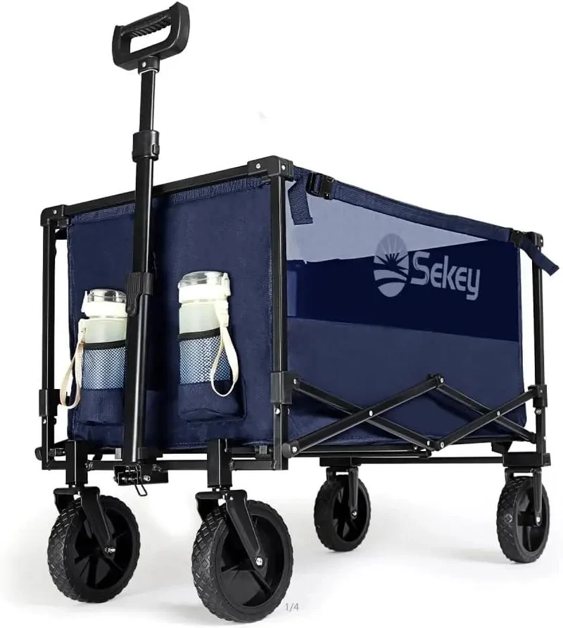 Sekey 160L / 100KG Faltbarer Bollerwagen, mit Praktischem Reißverschluss