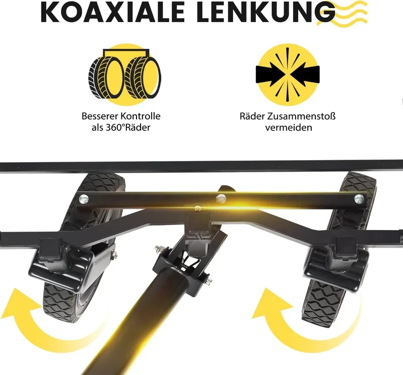 Sekey 160L / 100KG Faltbarer Bollerwagen, mit Praktischem Reißverschluss