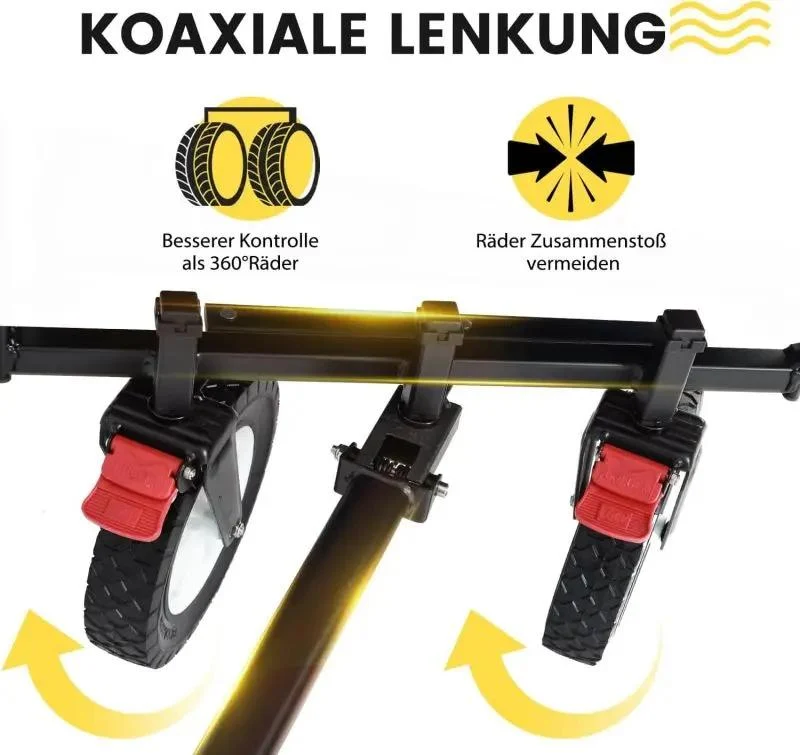 Sekey 100L / 200KG Faltbarer Bollerwagen, mit Bremsen und Vollgummirädern