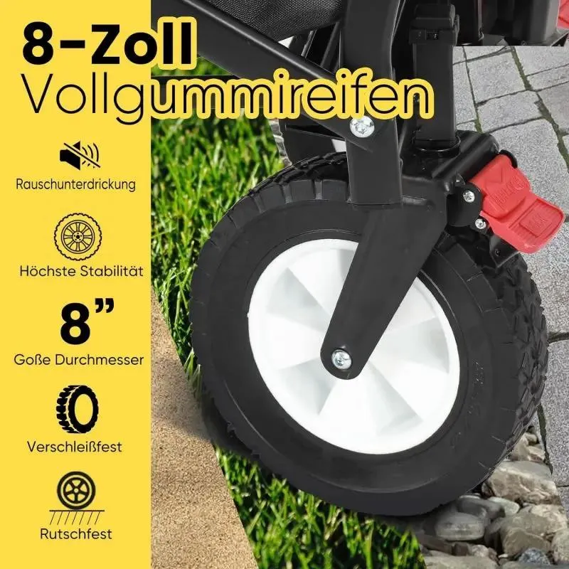 Sekey 100L / 200KG Faltbarer Bollerwagen, mit Bremsen und Vollgummirädern