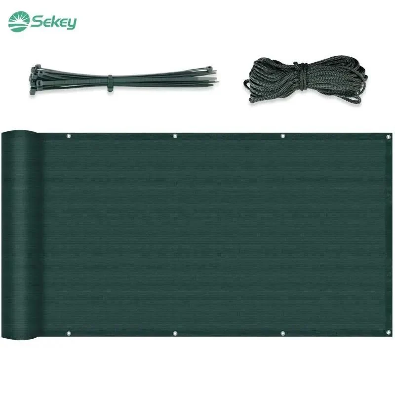 Sekey Balkon Sichtschutz aus 220 g/m² HDPE, mit Kordel, Grün