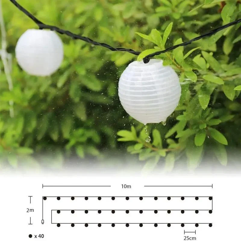 Salcar 10 m LED Solar Lampion Lichterkette, 40 LEDs