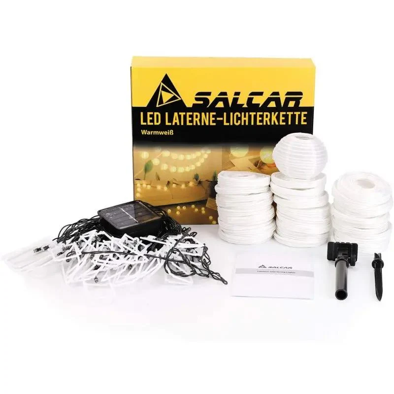 Salcar 10 m LED Solar Lampion Lichterkette, 40 LEDs