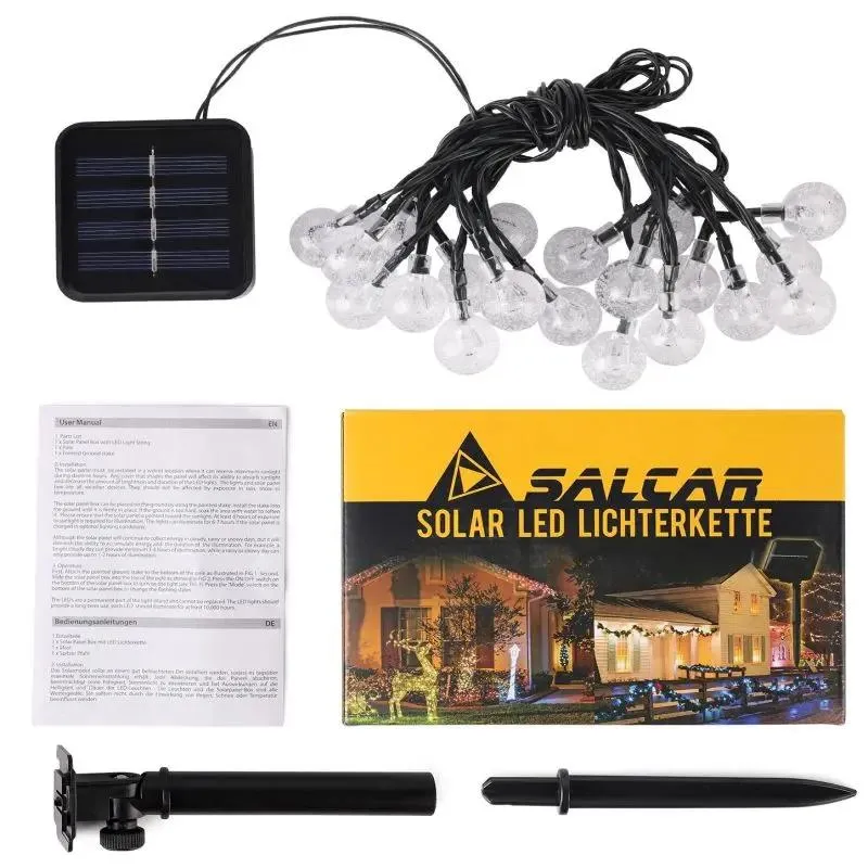 Salcar 5 m / 10 m LED Solar Kugel Lichterkette, 20 / 40 LEDs