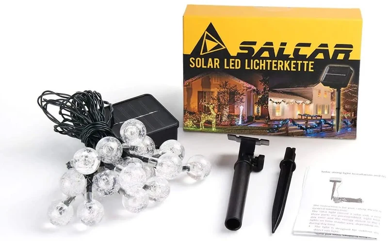 Salcar 5 m / 10 m LED Solar Kugel Lichterkette, 20 / 40 LEDs