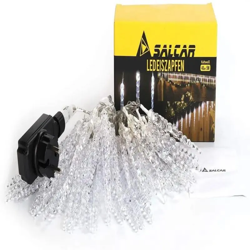 Salcar 5 m LED Lichterkette mit 40 Eiszapfen, 40 LEDs, 31V GS-zertifizierte Stromversorgung