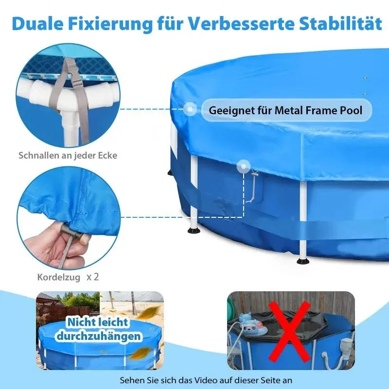 Sekey Poolabdeckung aus 420D Oxford, Blau