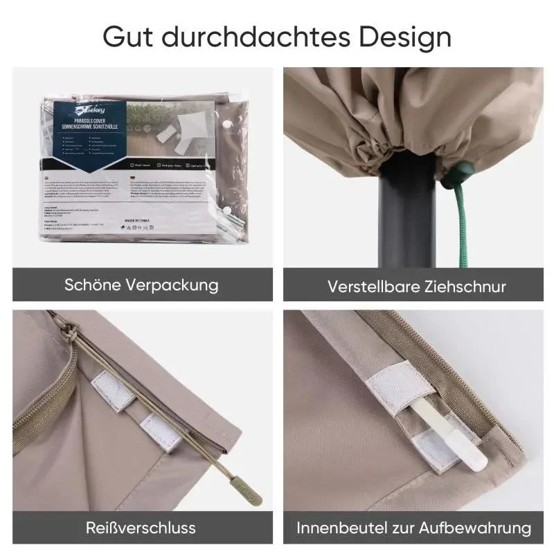 Sekey 260 x 40/70/50 cm Schutzhülle für 300 cm Ampelschirm, aus Polyester-Gewebe