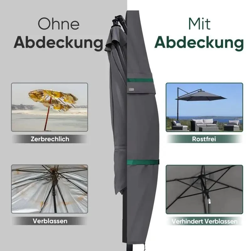 Sekey 260 x 40/70/50 cm Schutzhülle für 300 cm Ampelschirm, aus Polyester-Gewebe