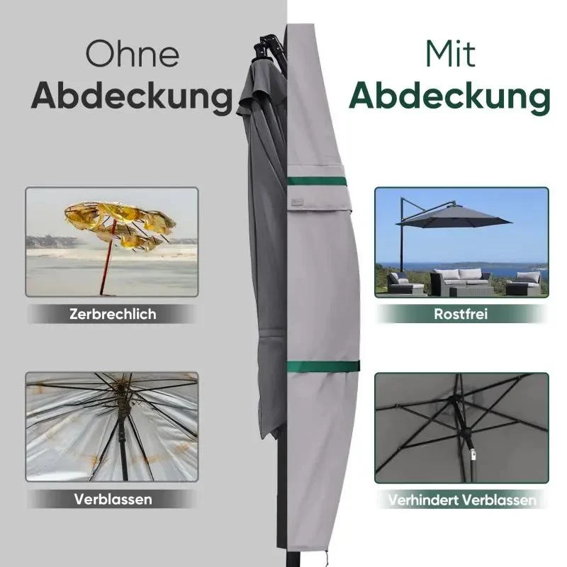 Sekey 260 x 40/70/50 cm Schutzhülle für 300 cm Ampelschirm, aus Polyester-Gewebe