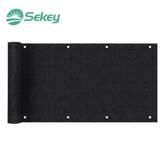 Sekey Balkon Sichtschutz aus 220 g/m² HDPE, Schwarz