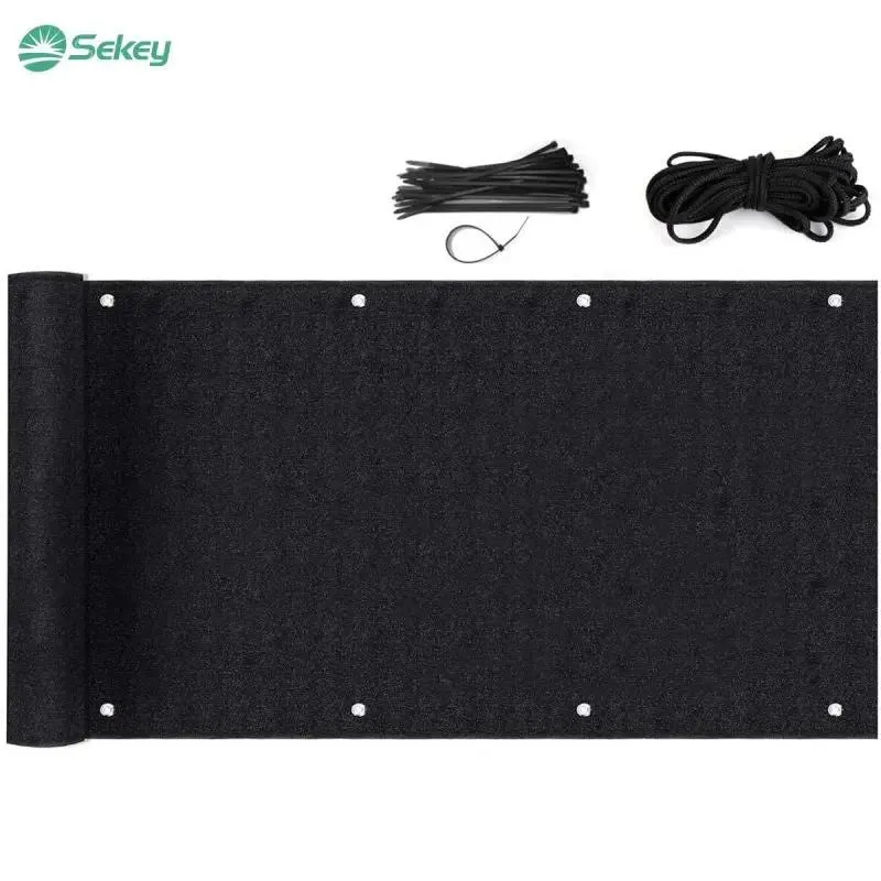 Sekey Balkon Sichtschutz aus 220 g/m² HDPE, Schwarz
