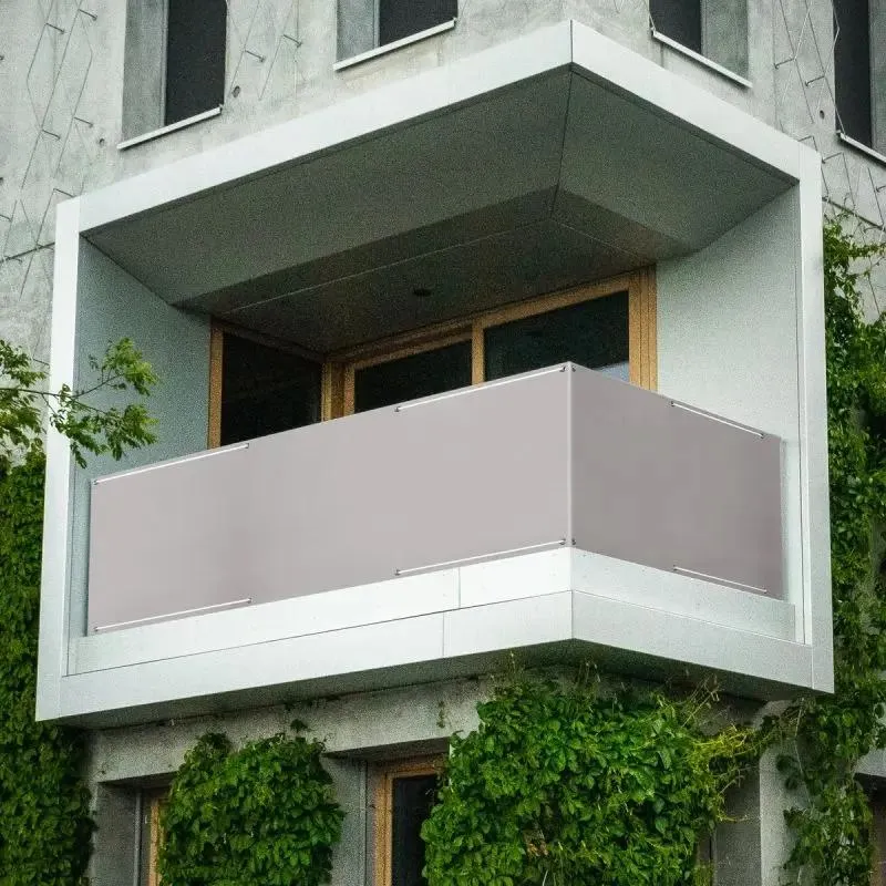 Sekey Balkon Sichtschutz aus 100% Polyester, Hellgrau