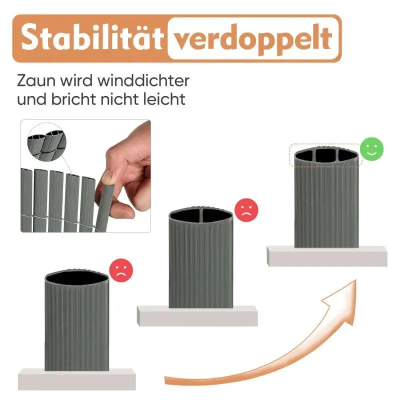 Sekey PVC Sichtschutzmatte mit doppelter Verstärkung innen, Hellgrau