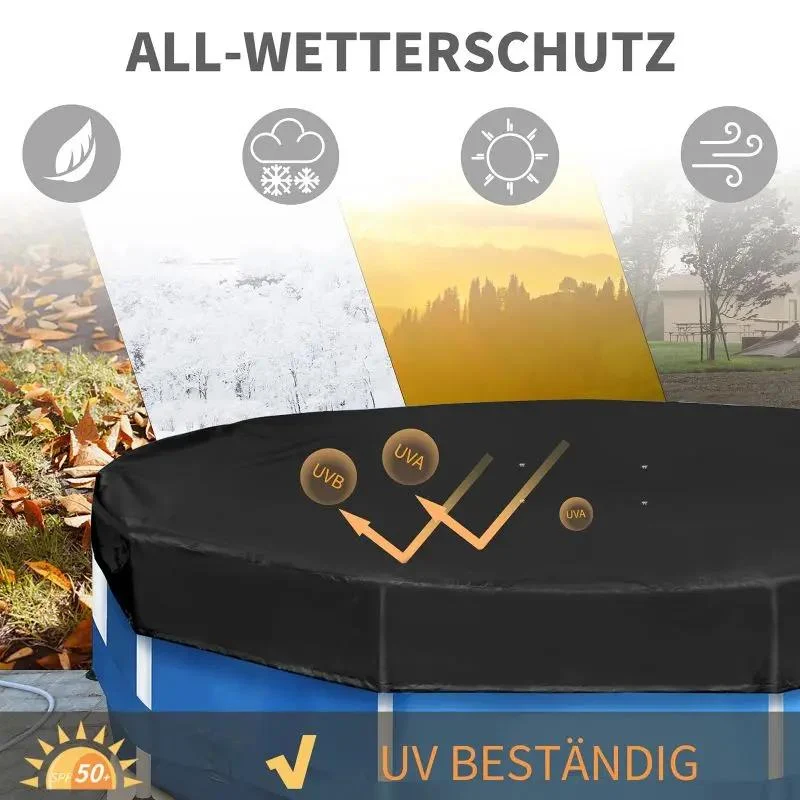 Sekey Poolabdeckung aus 420D Oxford, Schwarz
