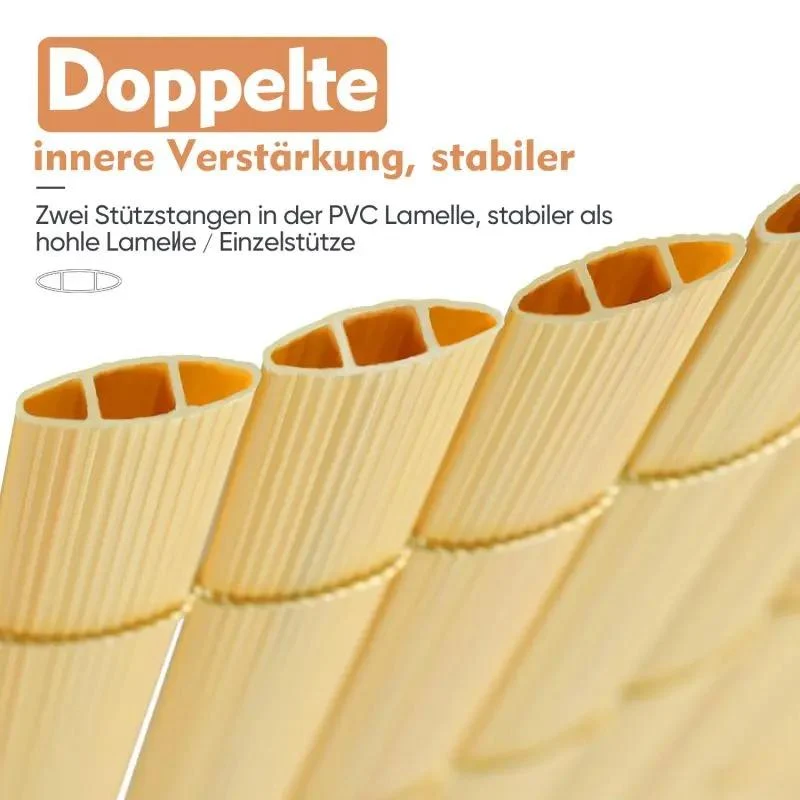 Sekey PVC Sichtschutzmatte mit doppelter Verstärkung innen, Bambus