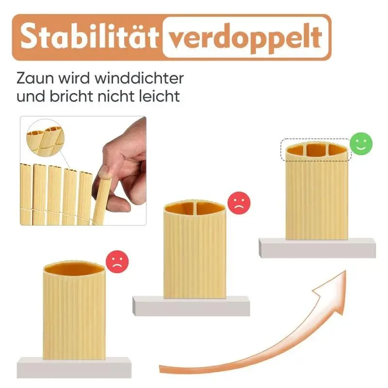 Sekey PVC Sichtschutzmatte mit doppelter Verstärkung innen, Bambus