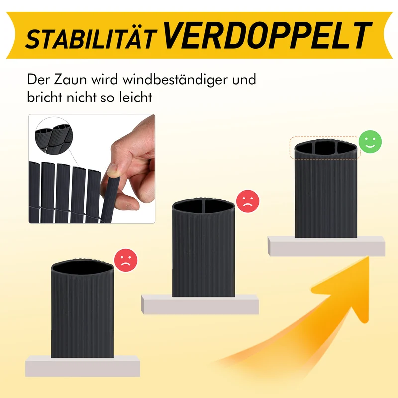 Sekey PVC Sichtschutzmatte mit doppelter Verstärkung innen, Anthrazit