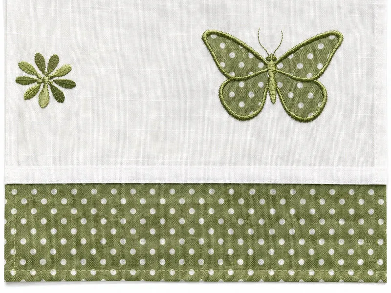 Design Scheibengardine Landhaus Schmetterling HxB 48x140cm