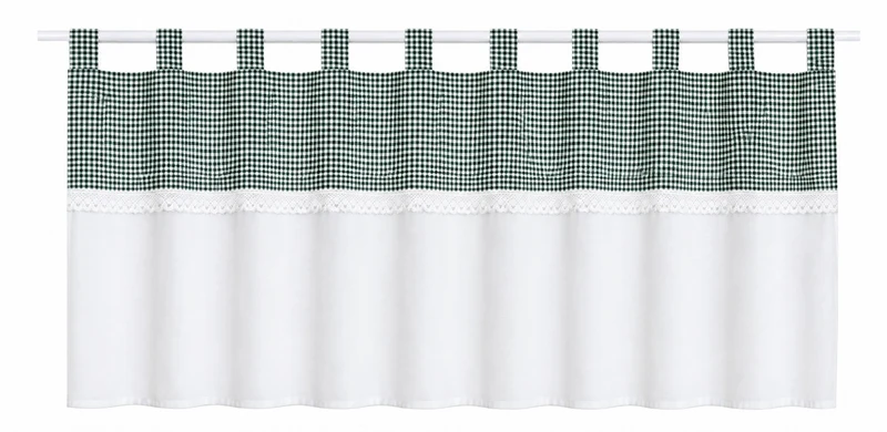 Design Schlaufen Scheibengardine Landhaus grün BxH 48x140cm