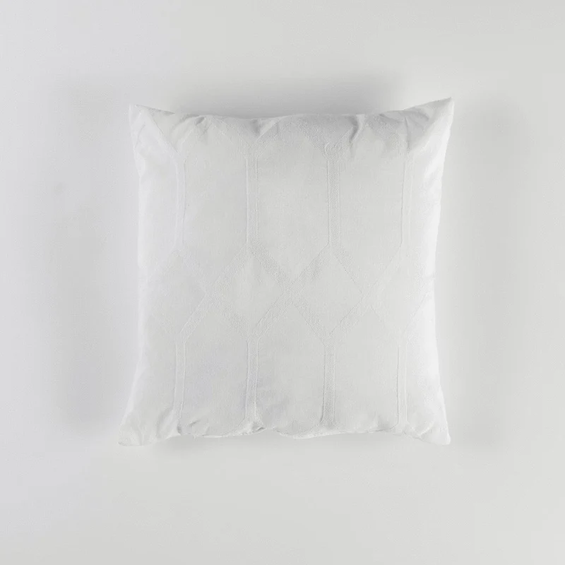 Kissen mit Füllung Webmuster offwhite