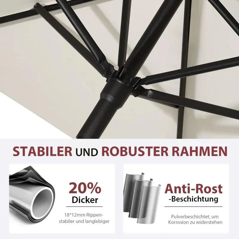 Sekey 200 x 125 cm Balkonschirm Rechteckig mit Balkongeländer, Sonnenschutz UV50+