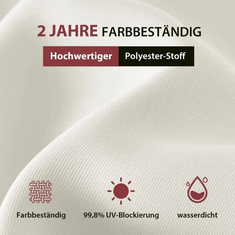 Sekey 200 x 125 cm Balkonschirm Rechteckig mit Balkongeländer, Sonnenschutz UV50+