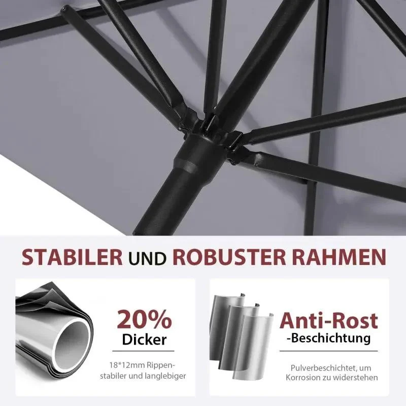 Sekey 200 x 125 cm Balkonschirm Rechteckig, Sonnenschutz UV50+