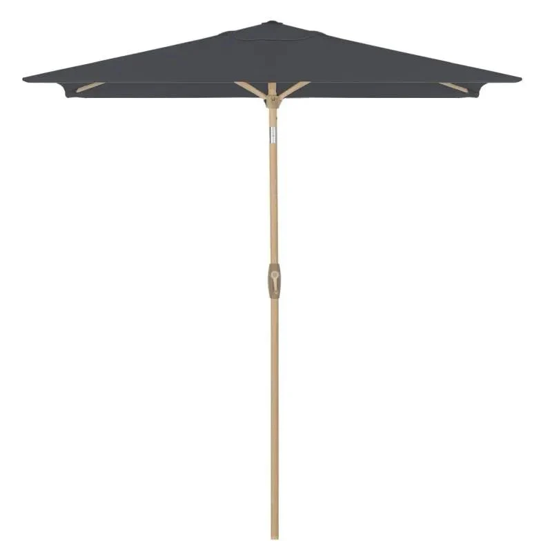 Sekey 210 x 140 cm Alu Sonnenschirm mit Kurbel, Sonnenschutz UV50+, aus Holz-Metall