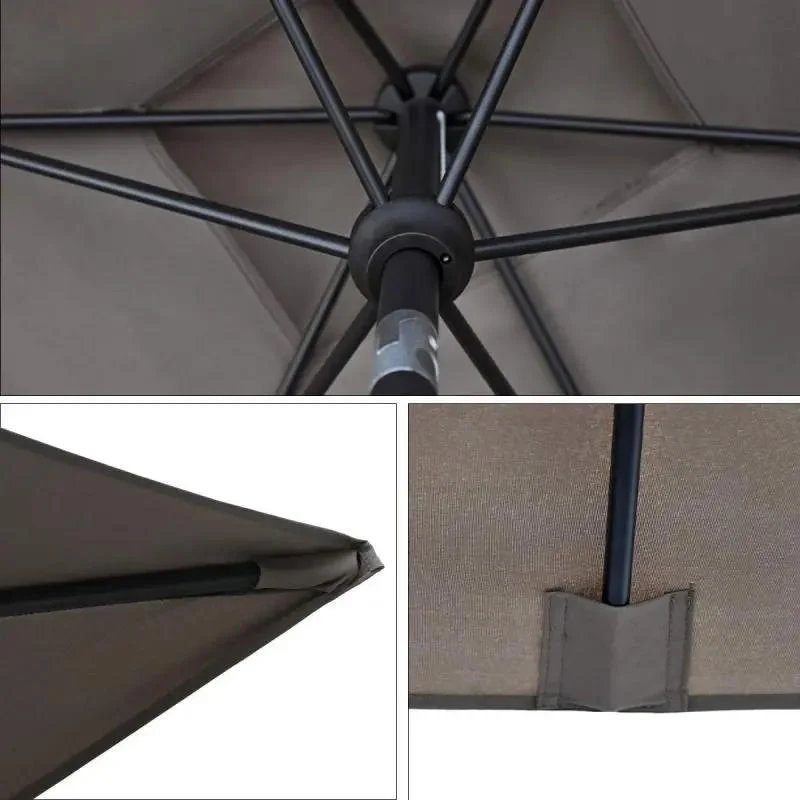 Sekey 210 x 140 cm Alu Sonnenschirm mit Kurbel, Sonnenschutz UV50+