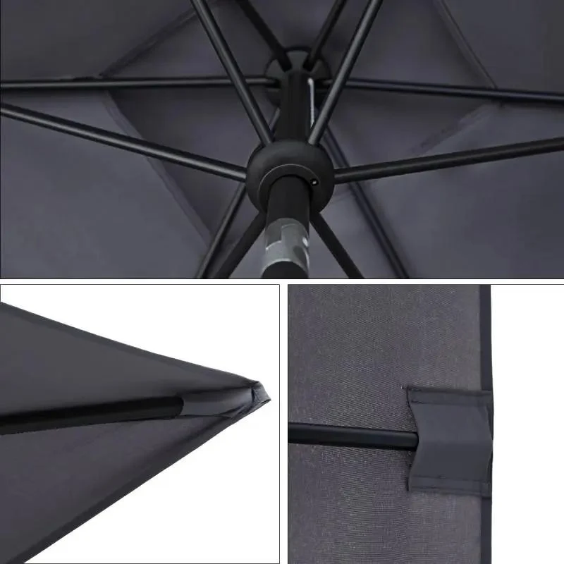 Sekey 210 x 140 cm Alu Sonnenschirm mit Kurbel, Sonnenschutz UV50+