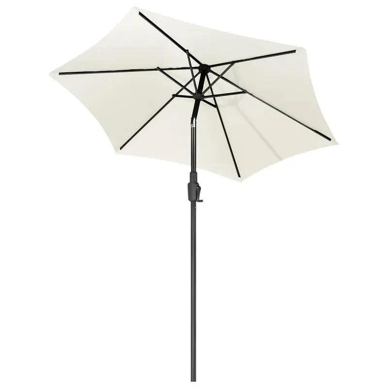 Sekey 220 cm Sonnenschirm mit Kurbel und Auto Kippen, Sonnenschutz UV50+