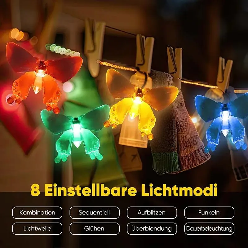Salcar 5 m / 10m LED Solar Schmetterling Lichterkette, 20 / 50 LEDs