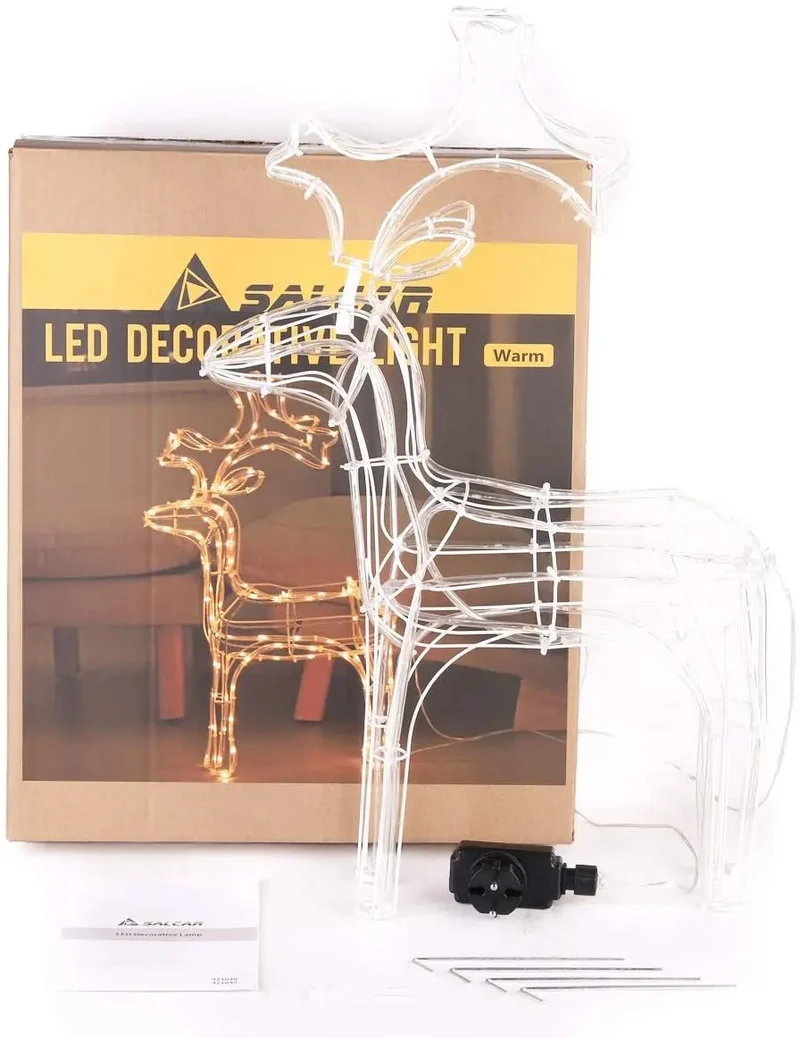Salcar 60 cm LED Rentier Weihnachtsbeleuchtung, 140 LEDs