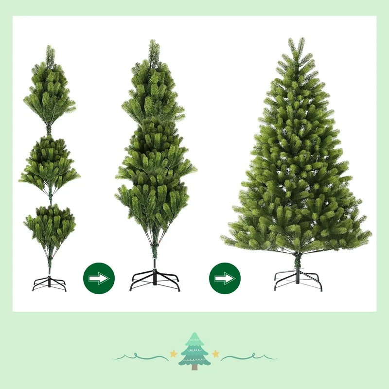 Salcar 180/210/240cm Künstlicher Weihnachtsbaum, Nordmanntanne, mit 762/1080/1576 PE Spitzen