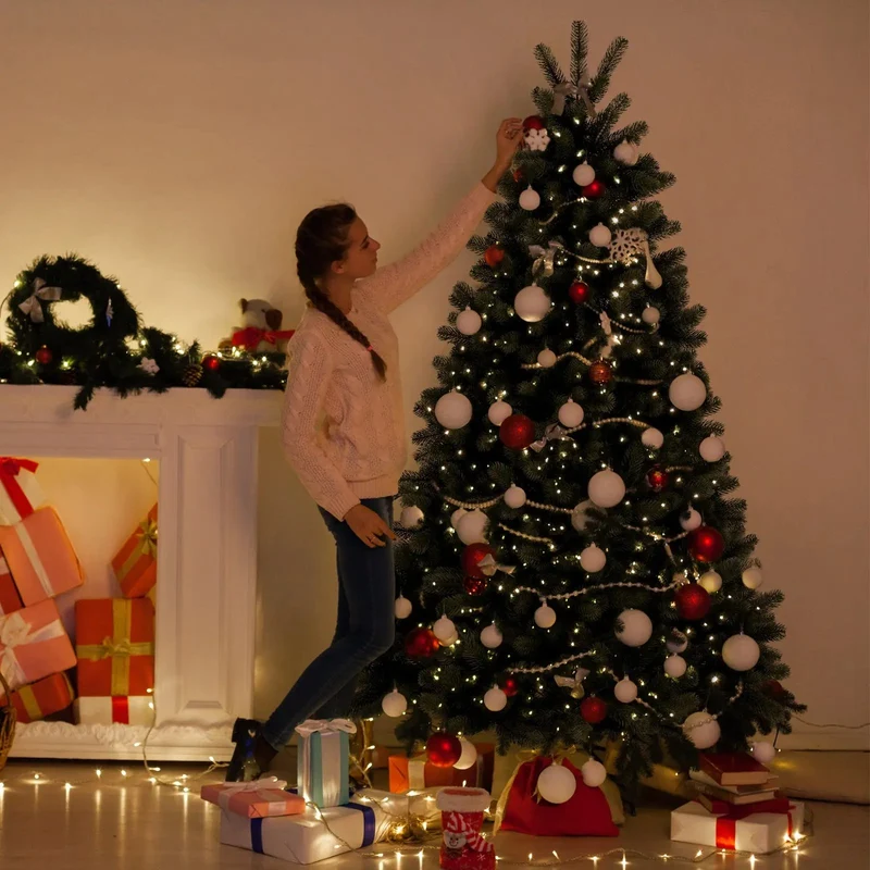 Salcar 180/210/240cm Künstlicher Weihnachtsbaum, Nordmanntanne, mit 762/1080/1576 PE Spitzen