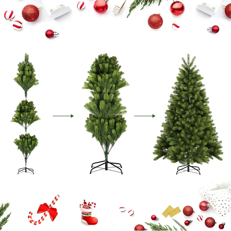 Salcar 180/210/240cm Künstlicher Weihnachtsbaum, Nordmanntanne, mit 762/1080/1576 PE Spitzen