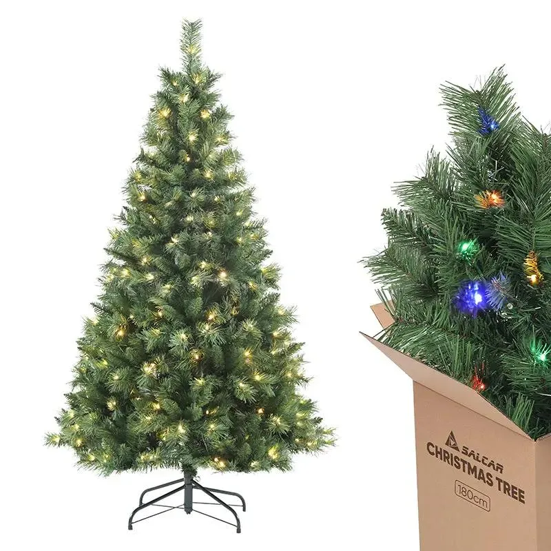 Salcar 120/150/180/210/240cm Künstlicher Weihnachtsbaum mit LED, mit 226/382/580/868/1168 Spitzen und 250/380/450 LEDs