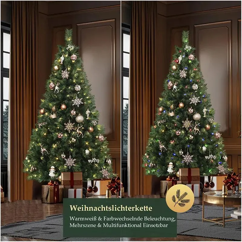 Salcar 120/150/180/210/240cm Künstlicher Weihnachtsbaum mit LED, mit 226/382/580/868/1168 Spitzen und 250/380/450 LEDs
