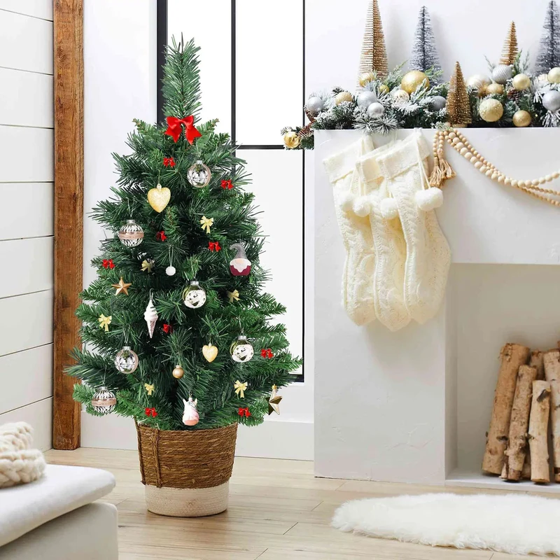 Salcar 60/90cm Künstlicher Weihnachtsbaum Klein mit Christbaumständer, Nordmanntanne, mit 70/110 Spitzen